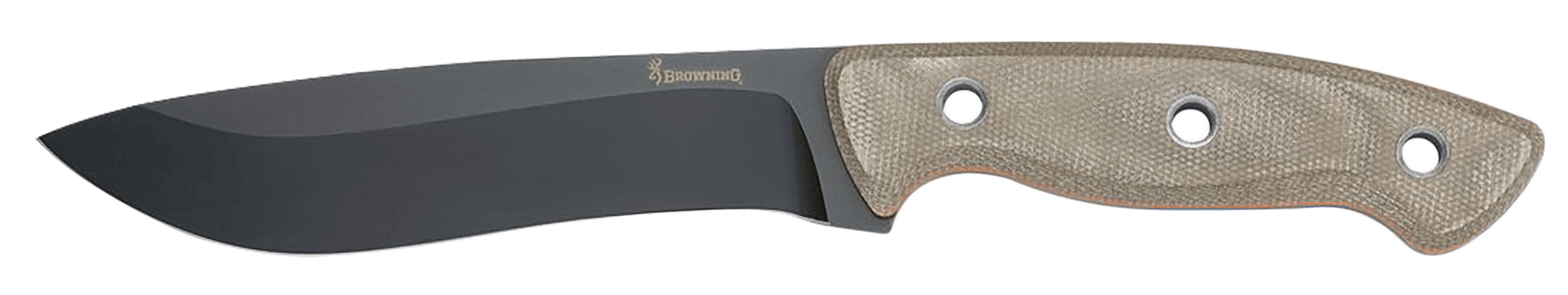 Browning 3220517B Desolation Large 6" Fixed Drop Point Plain Black Powder Coated 440C SS Blade Tan Micarta Laminate Handle