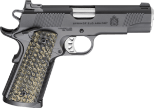 Springfield Armory PC9124 1911 TRP  45 ACP 8+1 4.25″ Stainless Match Grade Barrel  Black Cerakote Serrated Carbon Steel Slide & Frame w/Beavertail  VZ Hydra G10 Grip