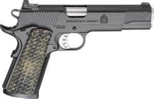 Springfield Armory PC9125 1911 TRP  45 ACP 8+1 5″ Stainless Match Grade Barrel  Black Cerakote Serrated Carbon Steel Slide & Frame w/Beavertail  VZ Hydra G10 Grip