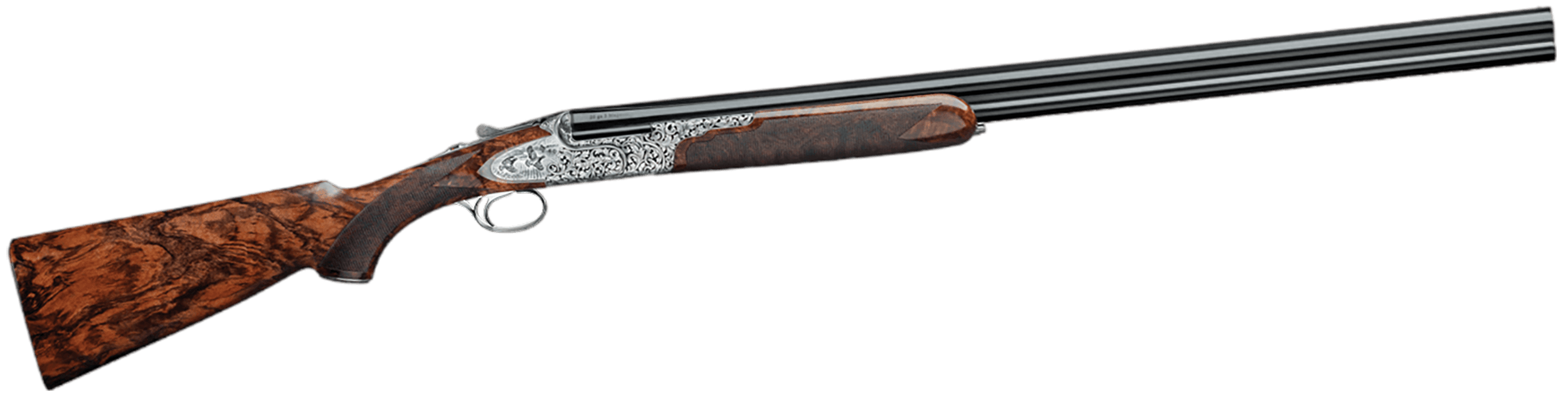 Rizzini USA 61021229 Grand Regal Extra Full Size 12 Gauge Break Open 2.75" 2rd 29" Black Over/Under Chrome Lined Barrel Coin Anodized Silver Engraved Game Scene Steel Receiver Fixed Pistol Grip Grade IV Turkish Walnut Stock