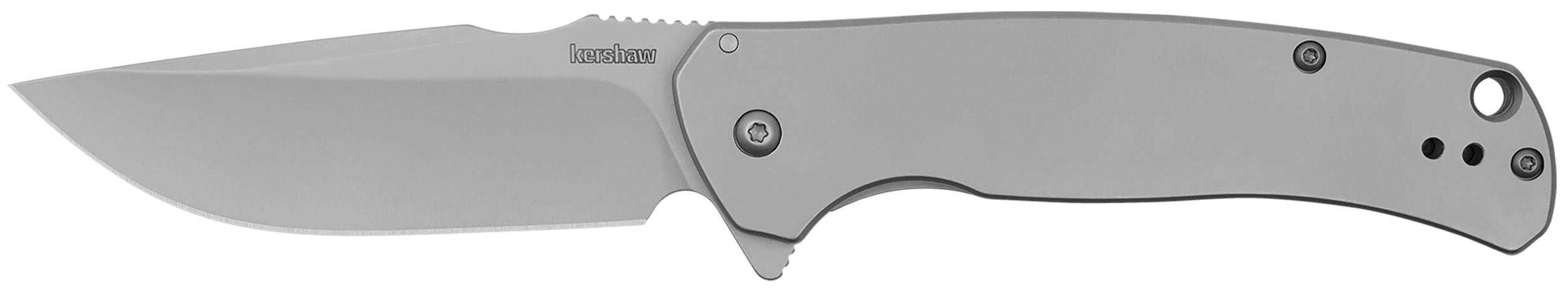 Kershaw 1416 Scour 3.30" Folding Drop Point Plain Bead Blasted 8Cr13MoV SS Blade Bead Blasted Stainless Steel Handle