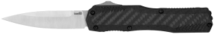 Kershaw 9000CF Livewire 3.35" OTF Dagger Plain Black PVD CPM MagnaCut Steel Blade Black Anodized Aluminum Handle