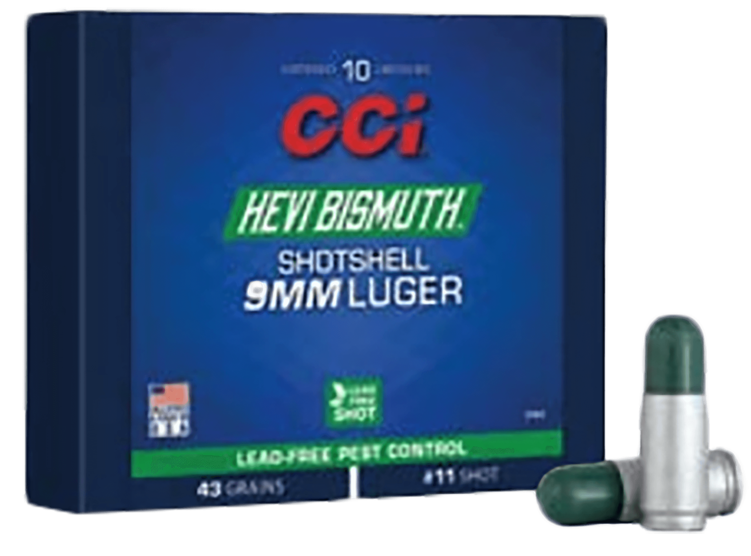 CCI 3790B HEVI-Bismuth Pest Control 9mmLuger 43gr Shotshell #11 Shot 10 Per Box/20 Case
