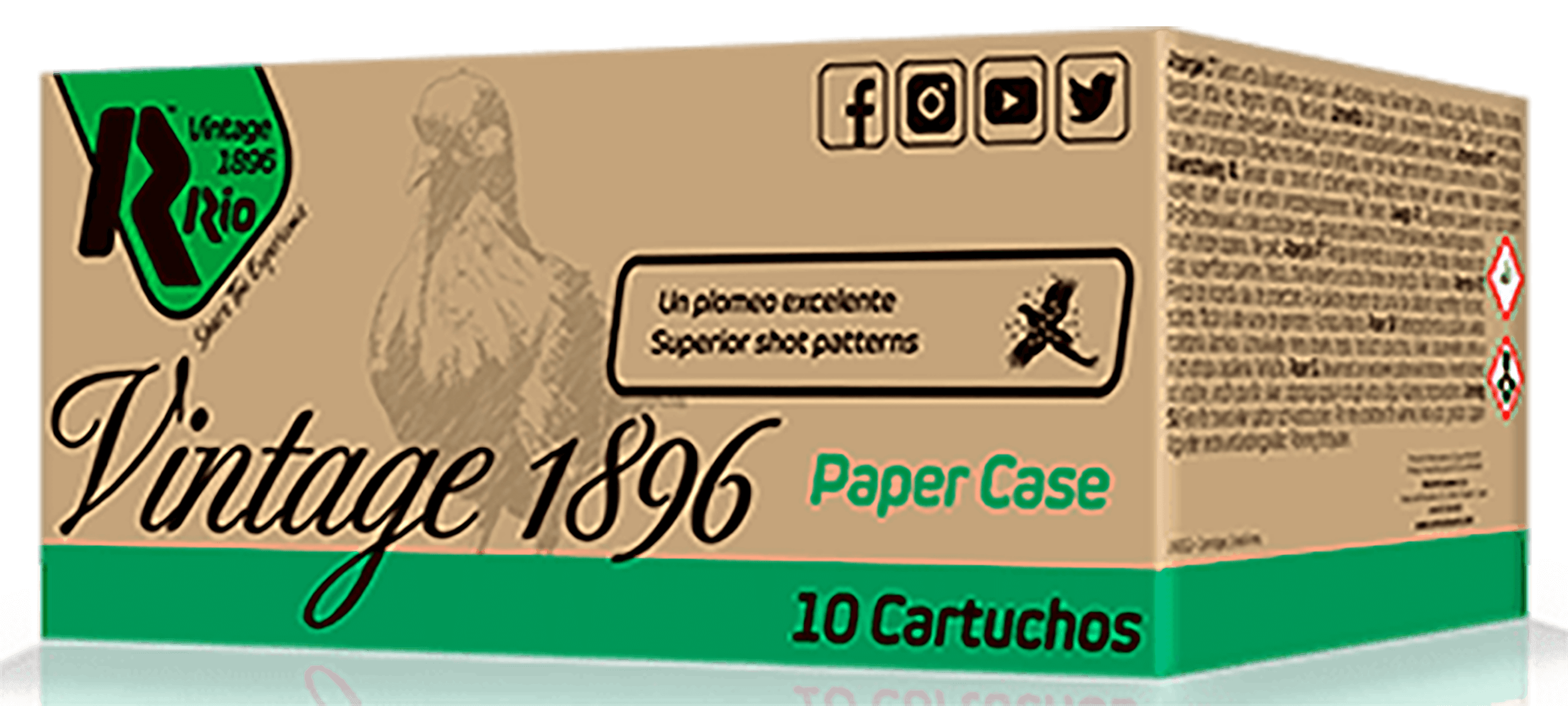 Rio Ammunition VP36FHV8 Vintage 1896 Paper Flyer 12Gauge 2.75" 1 1/4oz 8Shot 10 Per Box/25 Case