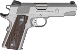 Springfield Armory PX9417S 1911 Garrison 9mm Luger 9+1 4.25″ Stainless Match Grade Barrel  Serrated Stainless Steel Slide & Frame w/Beavertail  Thinline Wood Grip