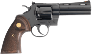 Colt Mfg PYTHONBP4WTS Python Target 357 Mag 6rd 4.25″ Matte Black Vent Rib Barrel  Cylinder  Matte Black Stainless Steel Frame  Walnut w/Medallion Grip