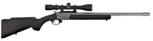 Traditions CR5-361130T Outfitter G3 w/Scope 360 Buckhammer 22″ Tungsten Cerakote Chrome Lined Steel/ Target Crown Barrel  Tungsten Cerakote Drilled & Tapped Receiver  Adj Cheek Piece & LOP Black Synthetic Stock