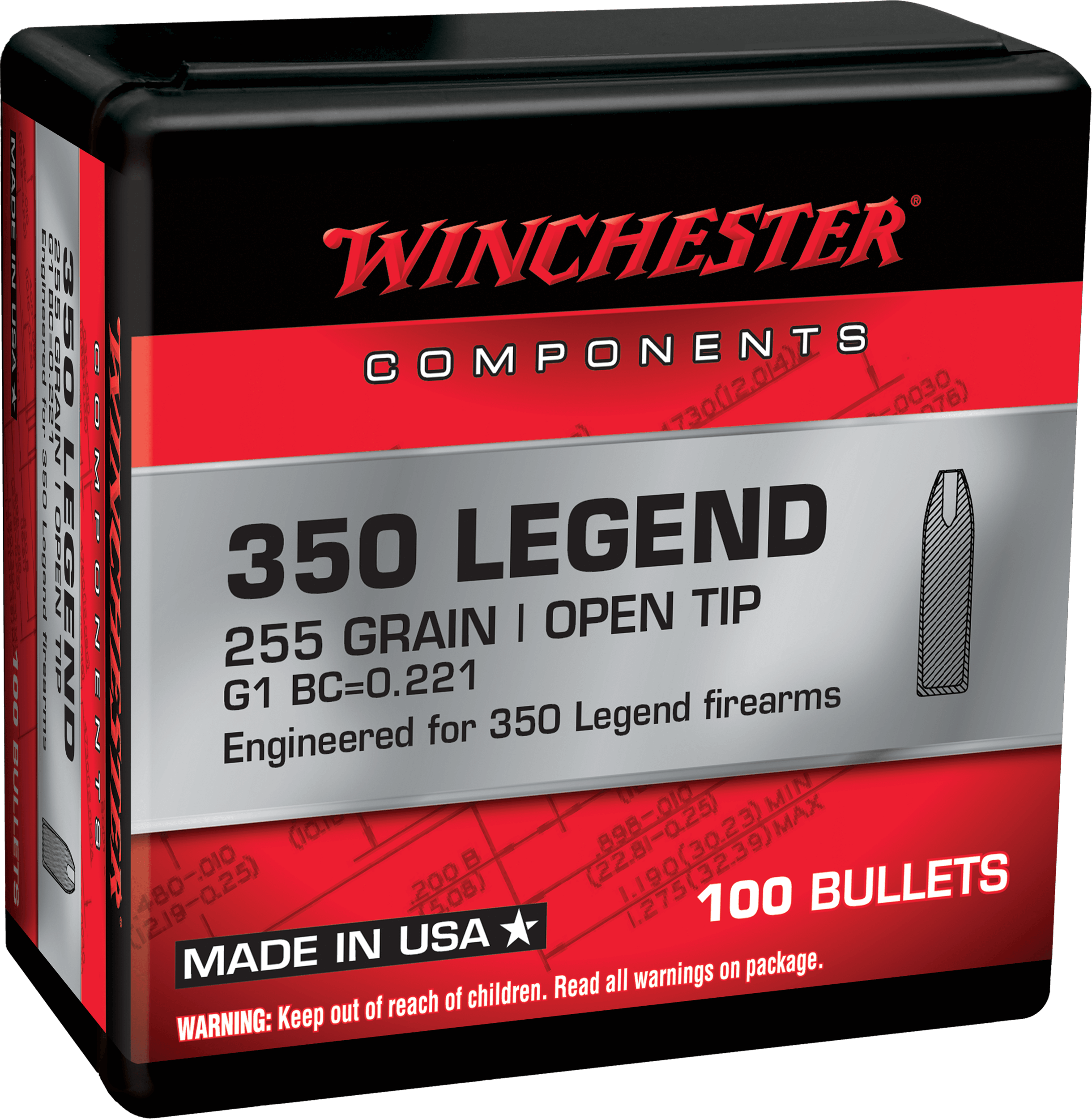 Winchester Ammo WB350L255X 350 Legend 255 gr Open Tip 100rd Box