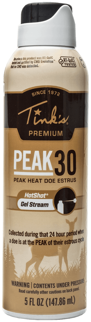 Tinks W6264 Peak30 Hot Shot Deer Doe In Estrus Scent Gel 5 oz Gel Stream Tinks W6264 Peak30 Hot Shot Deer Doe In Estrus Scent Gel 5 oz Gel Stream