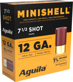 Aguila 1CHB1387 Minishell 12Gauge 1.75ā³ 5/8oz 7.5Shot 25rd Box Aguila 1CHB1387 Minishell 12Gauge 1.75ā³ 5/8oz 7.5Shot 25rd Box