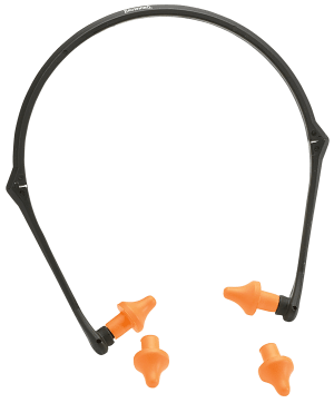 Browning 12686 Banded Earplugs Plastic 22 dB Folding Black/Orange