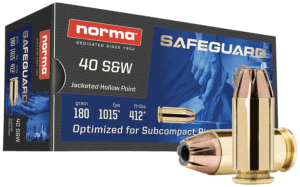 Norma Ammunition 801407727 Safeguard 40 S&W 180 gr Jacketed Hollow Point 50rd Box Norma Ammunition 801407727 Safeguard 40 S&W 180 gr Jacketed Hollow Point 50rd Box