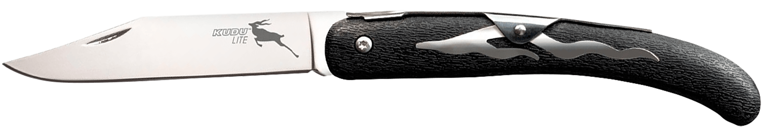 Cold Steel CS20KJZ Kudu Lite 4.25" Folding Clip Point Plain Satin 5Cr15MoV SS Blade 5.75" Black Textured Zy-Ex Handle
