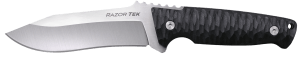 Cold Steel CSFX5RZR Razor Tek  EDC 5" Fixed Clip Point Plain Satin 4116 Krupp SS Blade  4.63" Black Textured