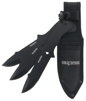 Cold Steel CSTH80KVC3PK Throwing Knives  Set of 3 Fixed 8″ Drop Point Plain Black Oxide 420 Stainless Steel Blade  Includes Sheath