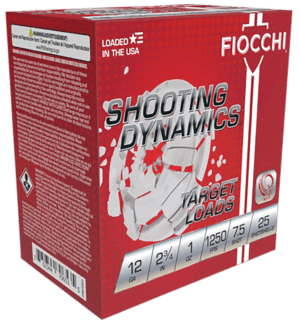 Fiocchi 12SD1X75 Shooting Dynamics  12 Gauge 2.75″ 1 oz 7.5 Shot 25rd Box