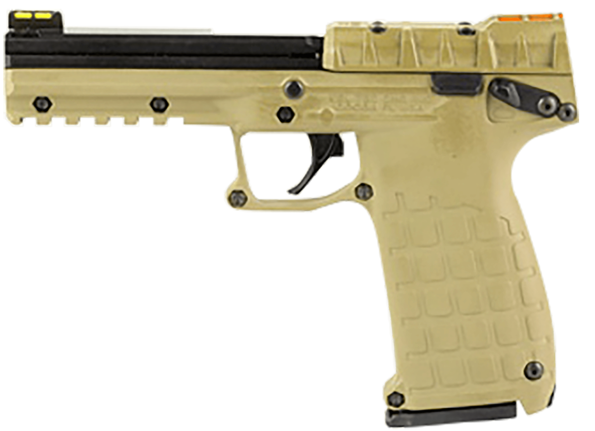 Kel-Tec PMR30TAN10 PMR30 22 WMR 10+1 4.30″ Black Fluted Steel Barrel Black/Tan Serrated Slide Tan Polymer Frame w/Picatinny Rail Tan Textured Polymer Grip Kel-Tec PMR30TAN10 PMR30 22 WMR 10+1 4.30″ Black Fluted Steel Barrel Black/Tan Serrated Slide Tan Polymer Frame w/Picatinny Rail Tan Textured Polymer Grip
