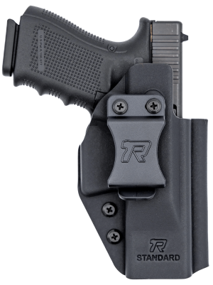 Rounded Gear RGUNVRSLSTNDRDBLK Universal Kydex IWB Black Kydex Belt Clip Fits Standard Sized Handguns Right Hand