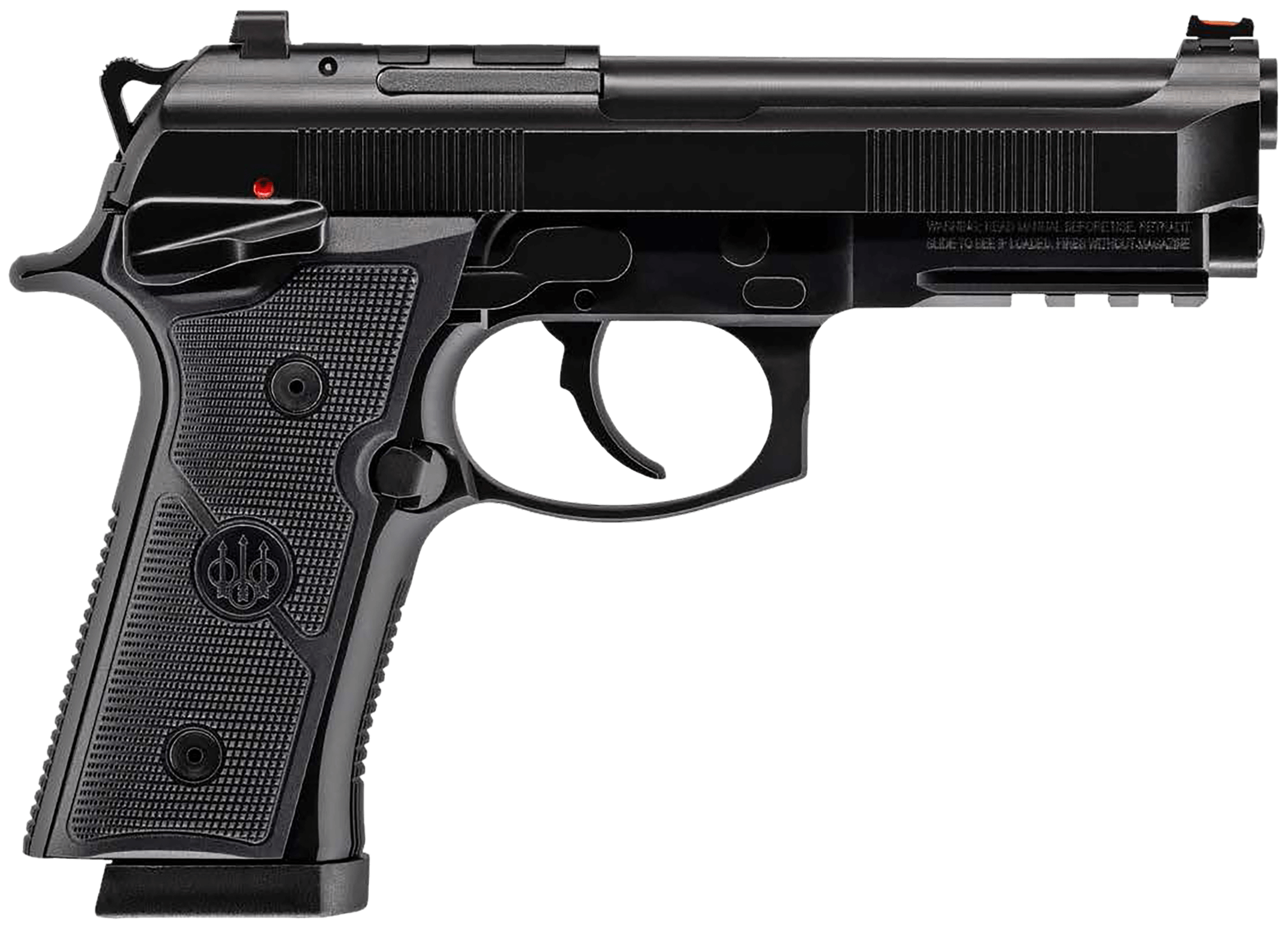 Beretta USA J92XQFMSDA20 92GTS Centurion Full Size Frame 9mm Luger 10+1 4.25″ Black Inox Steel Barrel Black Cerakote Optic Ready/Serrated Steel Slide Black Cerakote Aluminum Frame w/Beavertail & Picatinny Rail Black Textured Grip Ambidextrous Beretta USA J92XQFMSDA20 92GTS Centurion Full Size Frame 9mm Luger 10+1 4.25″ Black Inox Steel Barrel Black Cerakote Optic Ready/Serrated Steel Slide Black Cerakote Aluminum Frame w/Beavertail & Picatinny Rail Black Textured Grip Ambidextrous