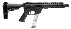 Freedom Ordnance FX9P8S FX-9 9mm Luger 31+1 8" Black Nitride Barrel w/Faux Suppressor Black Anodized Aluminum Receiver 7.5" M-Lok Free-Floating Slim Rail Handguard SB Tactical SBA3 Pistol Brace Stock Double Stack Glock-Style 9mm Magazine Compatible