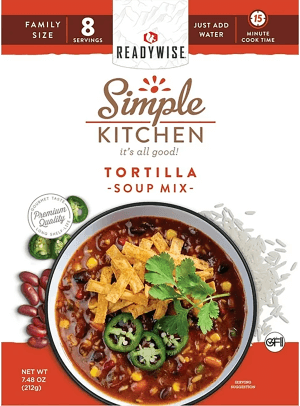 ReadyWise RWSK05063 Simple Kitchen Tortilla Soup 8 Servings Per Pouch  6 Per Case