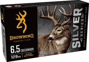 Browning Ammo B192600651 Silver 6.5Creedmoor 129gr Plated Soft Point 20rd Box Browning Ammo B192600651 Silver 6.5Creedmoor 129gr Plated Soft Point 20rd Box