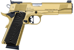 Charles Daly 440.182 1911 Empire Grade Full Size Frame 45 ACP 8+1 5″ Stainless Steel Barrel  Nebula PVD Serrated Steel Slide  Steel w/Beavertail Frame  Black G10 Grip