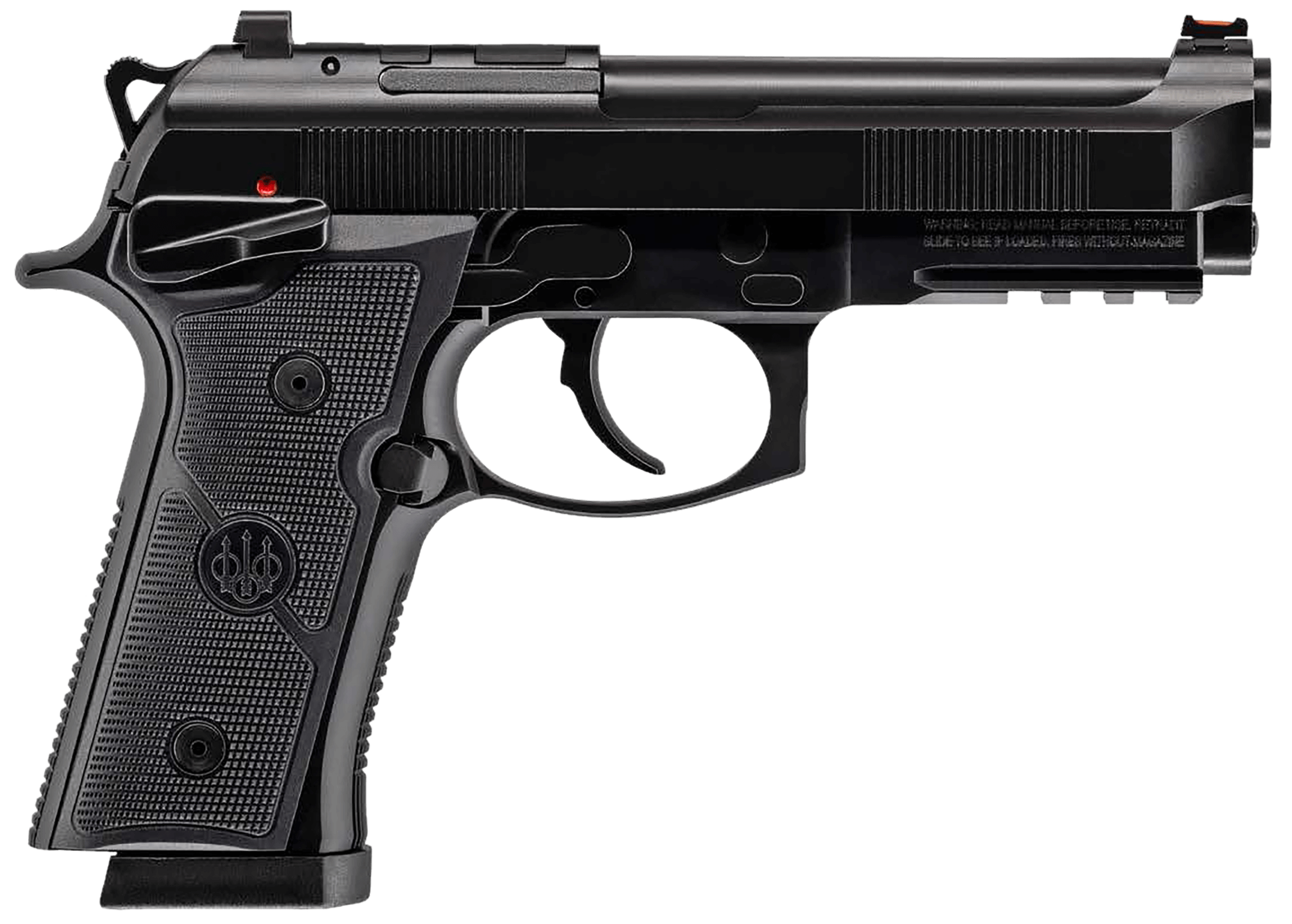 Beretta USA J92XQFMSDA15 92GTS Centurion Full Size Frame 9mm Luger 15+1 4.25″ Black Inox Steel Barrel Black Cerakote Optic Ready/Serrated Steel Slide Black Cerakote Aluminum Frame w/Beavertail & Picatinny Rail Black Textured Grip Ambidextrous Beretta USA J92XQFMSDA15 92GTS Centurion Full Size Frame 9mm Luger 15+1 4.25″ Black Inox Steel Barrel Black Cerakote Optic Ready/Serrated Steel Slide Black Cerakote Aluminum Frame w/Beavertail & Picatinny Rail Black Textured Grip Ambidextrous