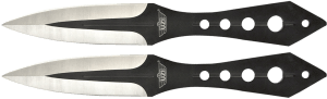 Uzi Accessories UZKTRWTZP Throwing Knives Two Fixed Plain Black/Silver Stainless Steel Blade Black Stainless Steel Handle Includes Nylon Holster Uzi Accessories UZKTRWTZP Throwing Knives Two Fixed Plain Black/Silver Stainless Steel Blade Black Stainless Steel Handle Includes Nylon Holster