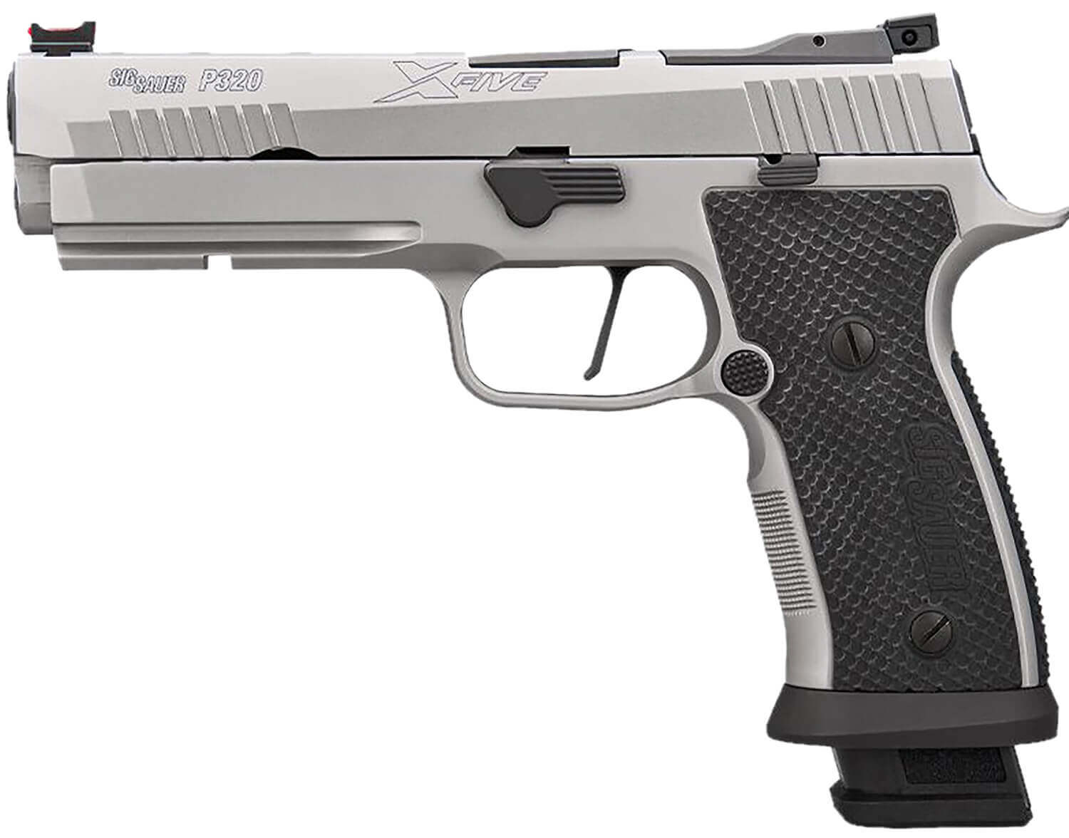 Sig Sauer 320SXG59STAS P320 XFive STAS Full Size Frame 9mm Luger 21+1 5" Black Carbon Steel Barrel Bead Blasted Optic Ready/Serrated Stainless Steel Slide Stainless Steel Frame w/Picatinny Rail Black LOK G10 Grip - Image 2