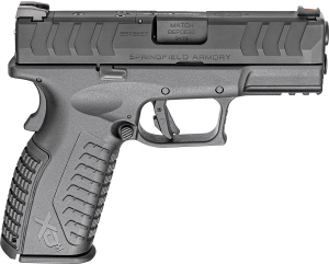 Springfield Armory XDME9389BOSPCA XD-M Elite OSP *CA Compliant Compact Frame 9mm Luger 10+1 3.80″ Black Melonite Match Grade Barrel  Black Melonite Optic Ready/Serrated Steel Slide  Black Polymer Frame w/Picatinny Rail  Adaptive Texture Grip  Ambidextrous
