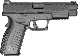 Springfield Armory XDME9459BOSPCA XD-M Elite OSP *CA Compliant 9mm Luger 10+1 4.50″ Black Melonite Steel Barrel  Black Cerakote Optic Ready/Serrated Steel Slide  Black Cerakote Polymer Frame w/Picatinny Rail  Black Polymer Grip  Ambidextrous
