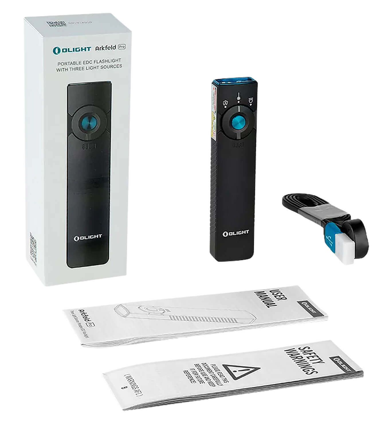 Olightstore Usa Inc ARKFELDPRO3RBKCW Arkfeld Pro Black 1/15/100/420/1 300 Lumens White LED Green Laser UV Light - Image 2