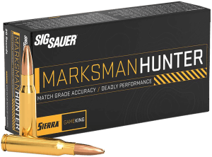 Sig Sauer E308GK16520 Marksman Hunter 308Win 165gr Sierra GameKing Hollow Point Boat-Tail 20 Per Box/10 Case
