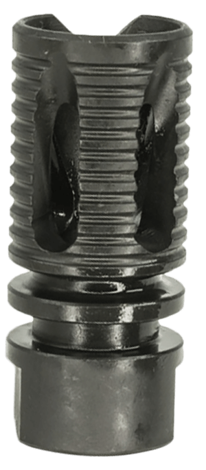 Lead & Steel Llc LS-SAW-FH-1-2X28 Saw Style Flash Suppressor  1/2″-28 tpi Black 4140 Steel Closed Tine