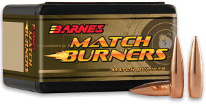 Barnes Bullets 32050 Match Burners  22Cal 77gr Match Burners Boat Tail 100 Per Box/10 Case