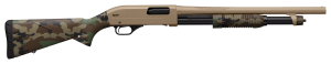Winchester Repeating Arms SXP Defender 20 Gauge 3" 5+1 (2.75") 18" Barrel FDE Drilled & Tapped Rec Woodland Camo Textured Stock Tactical Ribbed Forearm Inflex Recoil Pad