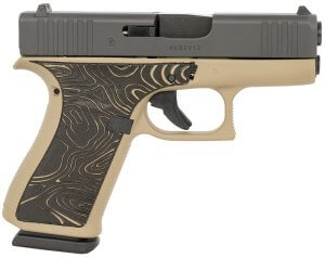 Glock UX4350204EXPCT G43X  Sub-Compact Frame 9mm Luger 10+1 3.41″ Black GMB Barrel  Black Cerakote Serrated Steel  Slide Coyote Tan Cerakote Polymer Frame w/Beavertail & Picatinny Rail  Brown/Tan Textured Grip  Ambidextrous  USA Made