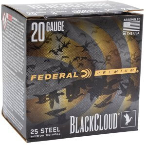Federal PWUX20924 Premium Black Cloud 20Gauge 3″ 1oz 25rd Box