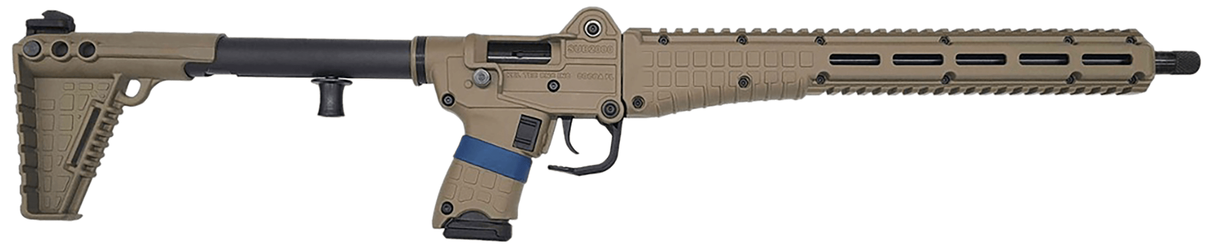 Kel-Tec SUB2K9GLKTAN10 SUB2000 Gen3 9mm Luger 10+1 16.15" Black Steel Threaded Barrel Tan Picatinny Rail Aluminum Receiver M-LOK Slots w/Picatinny Style Rail Handguard Tan Synthetic Folding Stock Black Polymer Grip