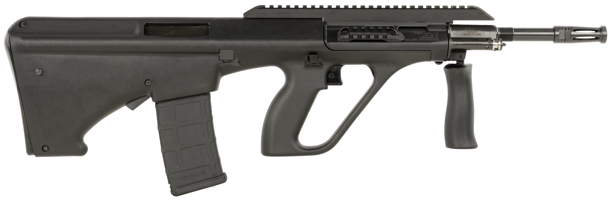 Steyr Arms AUGM2BLKEXT AUG A3 M2 5.56x45mm 16″ Black Synthetic Bullpup Stock Waffle Mag Steyr Arms AUGM2BLKEXT AUG A3 M2 5.56x45mm 16″ Black Synthetic Bullpup Stock Waffle Mag