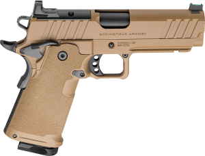 Springfield Armory PH9117AOSCBLC 1911 DS Prodigy 9mm 10+1 4.25″ Coyote Brown Cerakote Optic Ready Carbon Steel Slide Polymer Grip