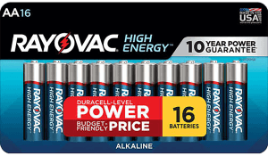Rayovac 81516LT03 AA HIGH ENERGY Alkaline Batteries Silver/Blue 1.5 Volts 2 700 mAh (16) Single Pack Rayovac 81516LT03 AA HIGH ENERGY Alkaline Batteries Silver/Blue 1.5 Volts 2 700 mAh (16) Single Pack