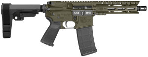 Diamondback DB1913K101 DB15  5.56 NATO 30+1 7" Black Nitride Heavy Threaded Barrel  OD Green Cerakote Picatinny Rail Aluminum Receiver  M-LOK Handguard  SB Tactical SBA3 Brace Black Synthetic Stock  Magpul MOE Grip