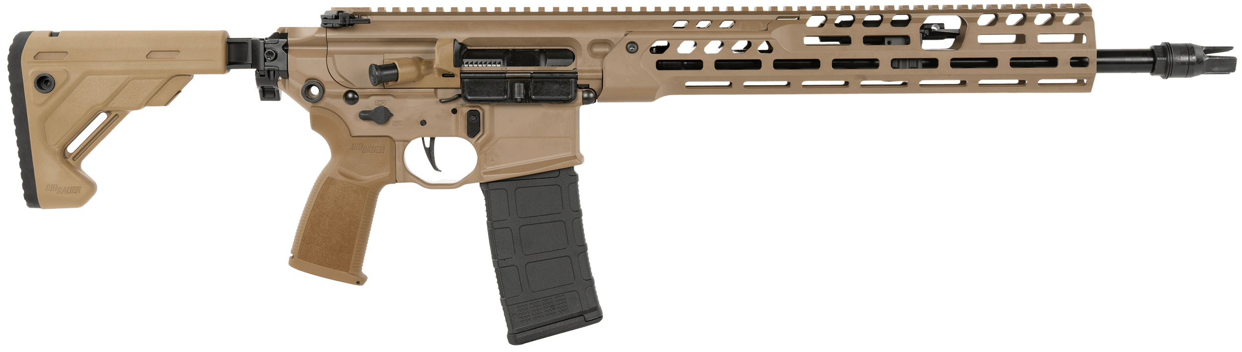 Sig Sauer RMCX556N16BIR MCX Spear LT IR 5.56 NATO 30+1 16" Black FNC Steel Threaded Barrel Flat Dark Earth Cerakote Picatinny Rail Alloy Steel Receiver M-LOK Handguard Telescoping Folding Flat Dark Earth Aluminum Stock AR Compatible Reduced Angle Grip