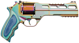 Chiappa Firearms 340301 Rhino 60DS Nebula 357 Mag Caliber with 6″ Picatinny Rail/Vent Rib  6rd Capacity Cylinder  Overall Rainbow PVD Metal Finish & Blue Laminate Grip