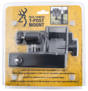 Browning Trail Cameras CTM T-Post Mount  Black Powder Coated Steel Fits Browning Trail Cameras