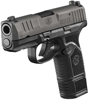 FN 66101416 Reflex 9mm Luger 15+1 11+1 3.30″ Micro-Compact Frame Black PVD Serrated Steel Slide w/Picatinny Rail Stippled Grip Ambidextrous FN 66101416 Reflex 9mm Luger 15+1 11+1 3.30″ Micro-Compact Frame Black PVD Serrated Steel Slide w/Picatinny Rail Stippled Grip Ambidextrous