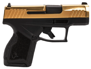 Taurus 1-GX4M931-10G GX4 3.0 Micro-Compact Frame 9mm 10+1 3.38 Satin Black DLC Gold PVD Alloy Steel Slide Black