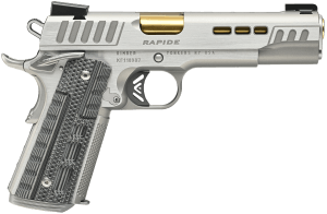 Kimber Mfg Inc 3000423CA Rapide Dawn (CA) (MA) 45 ACP 8+1 5″ KimPro Silver Front and Rear Serrations Stainless Steel Slide Gray/black Rapide G10 Grip Kimber Mfg Inc 3000423CA Rapide Dawn (CA) (MA) 45 ACP 8+1 5″ KimPro Silver Front and Rear Serrations Stainless Steel Slide Gray/black Rapide G10 Grip